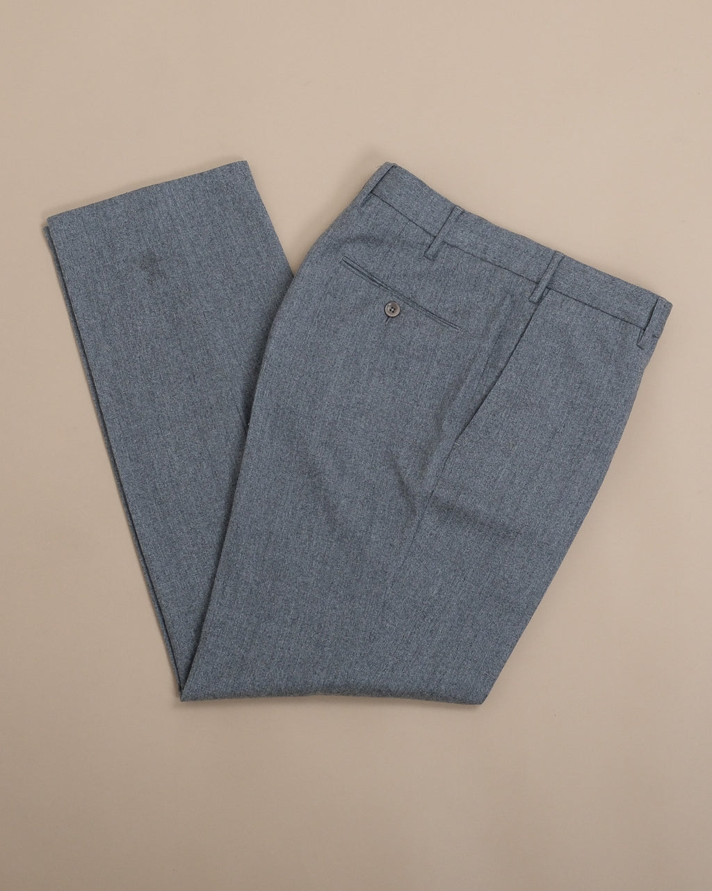 Grey Virgin Wool Flannel Trousers