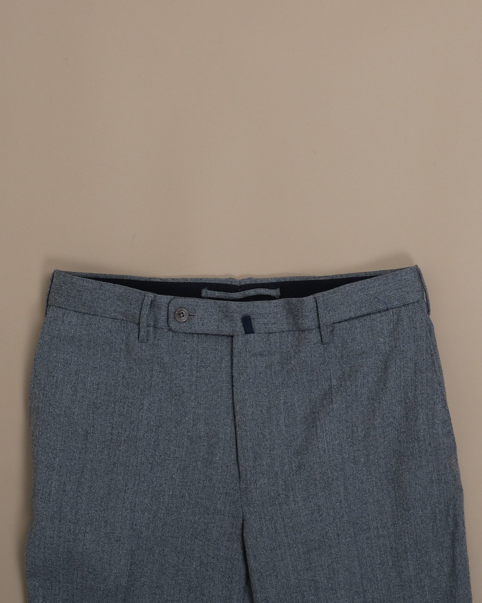 Grey Virgin Wool Flannel Trousers