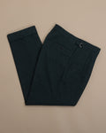 Dark Forest Woollen Flannel High-Rise Pleated Trousers