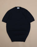 Navy Knitted T-Shirt
