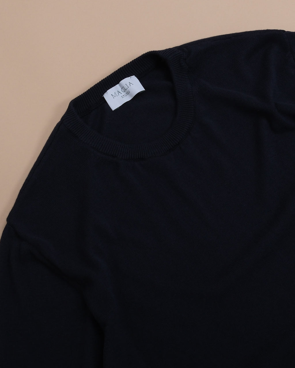 Navy Knitted T-Shirt