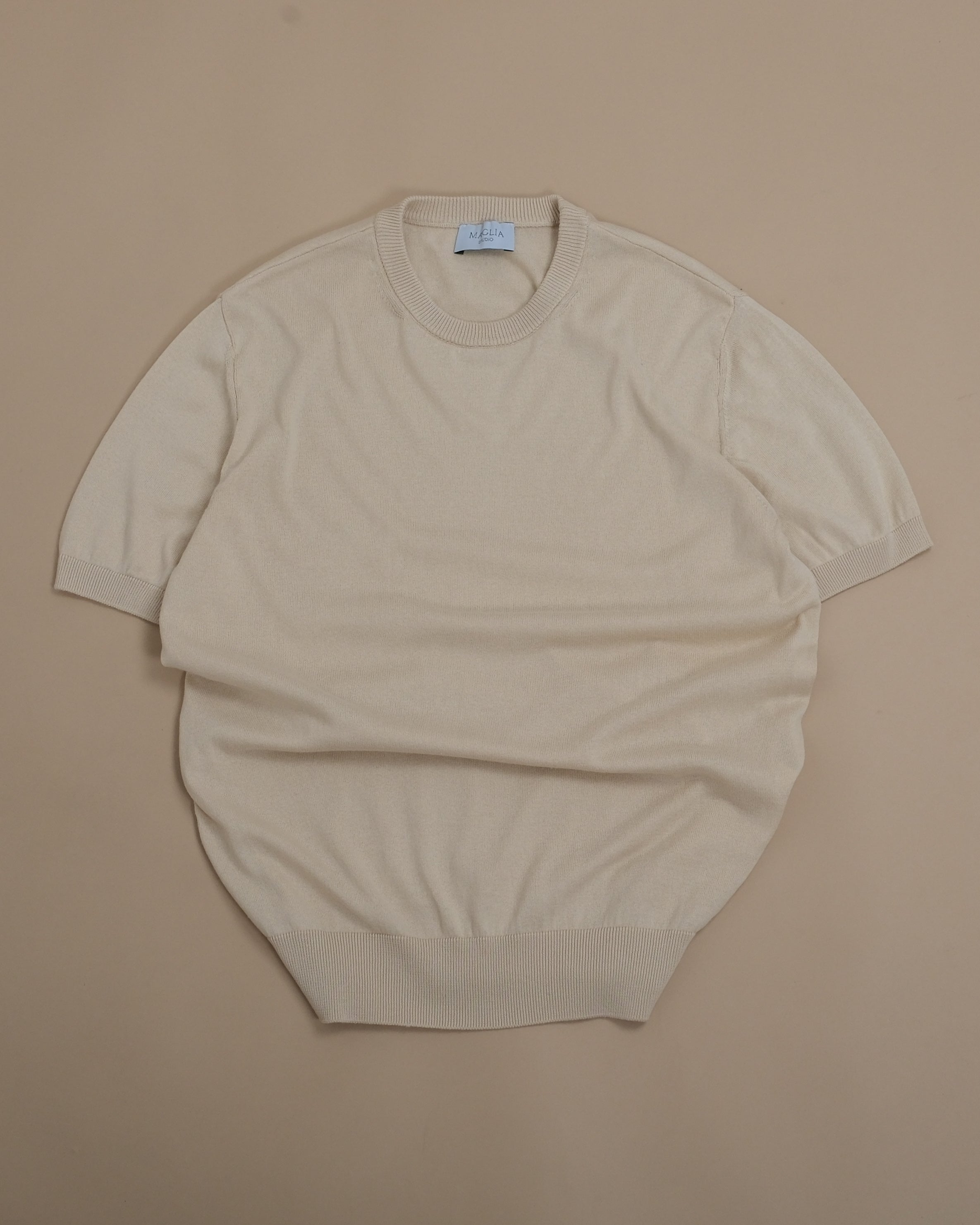 Cream Knitted T-Shirt