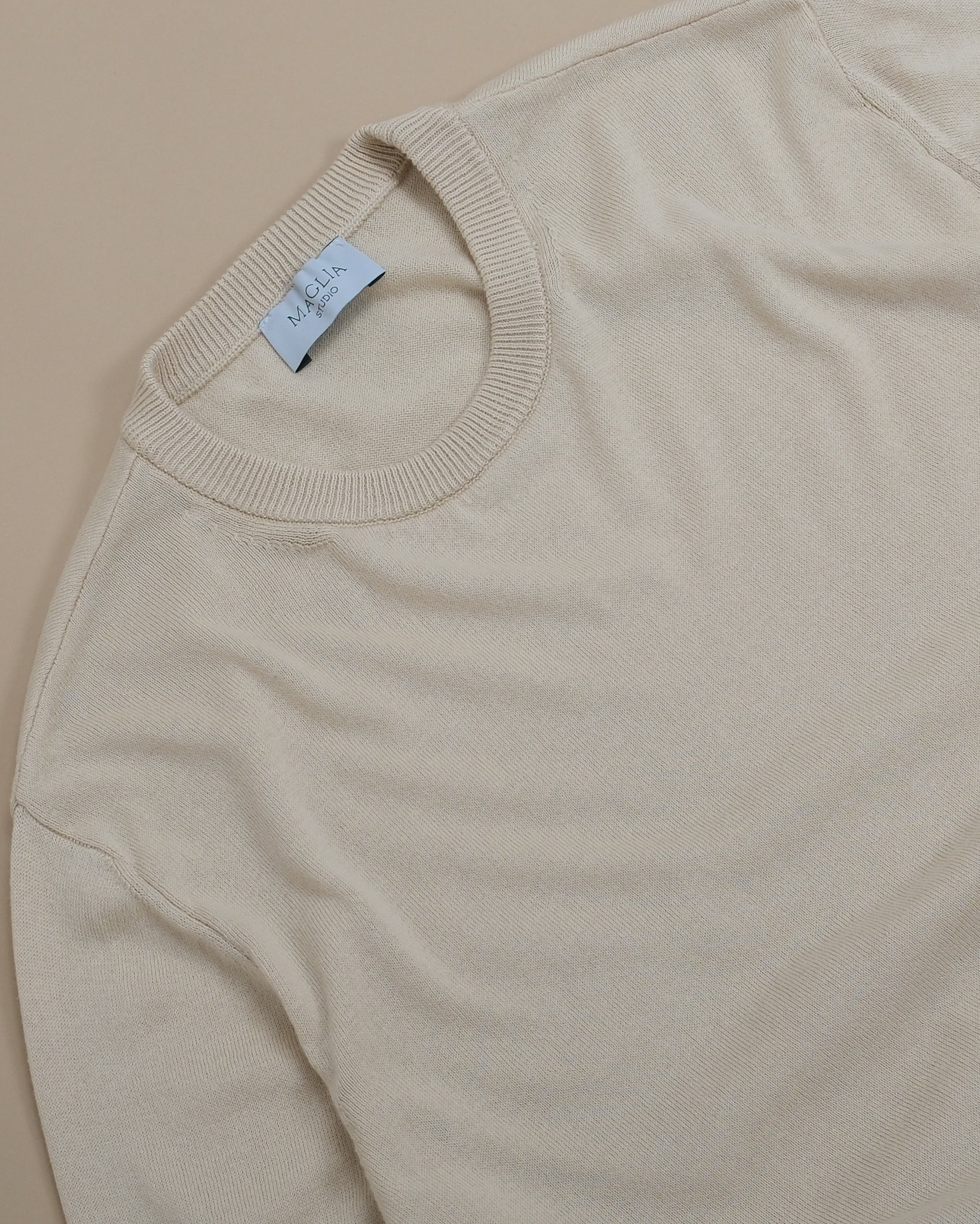 Cream Knitted T-Shirt