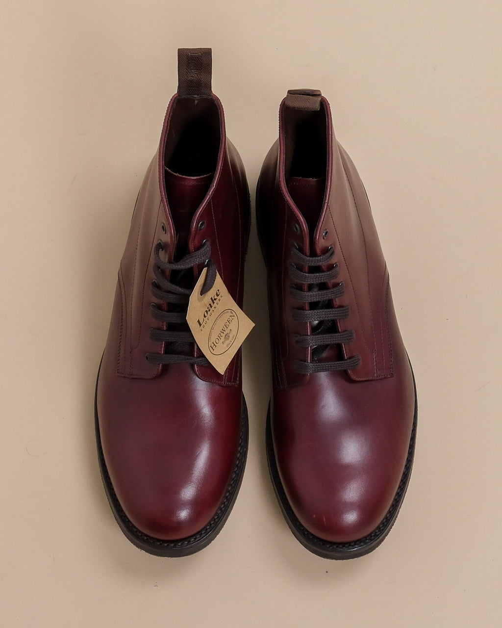 Burgundy Horween Leather Derby Boots