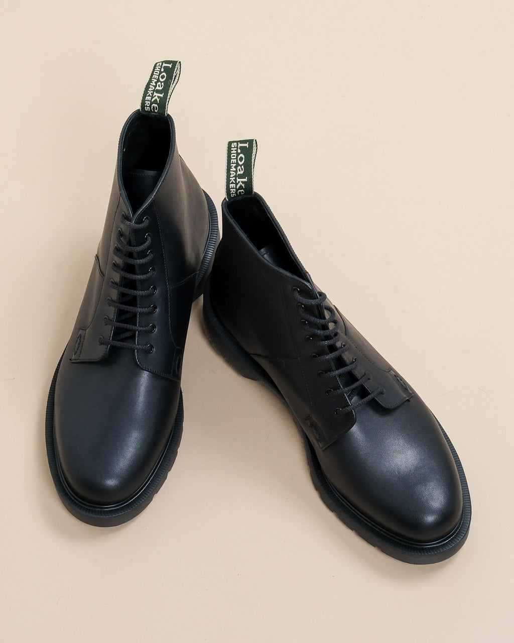 Black Leather Lace-Up Derby Boots