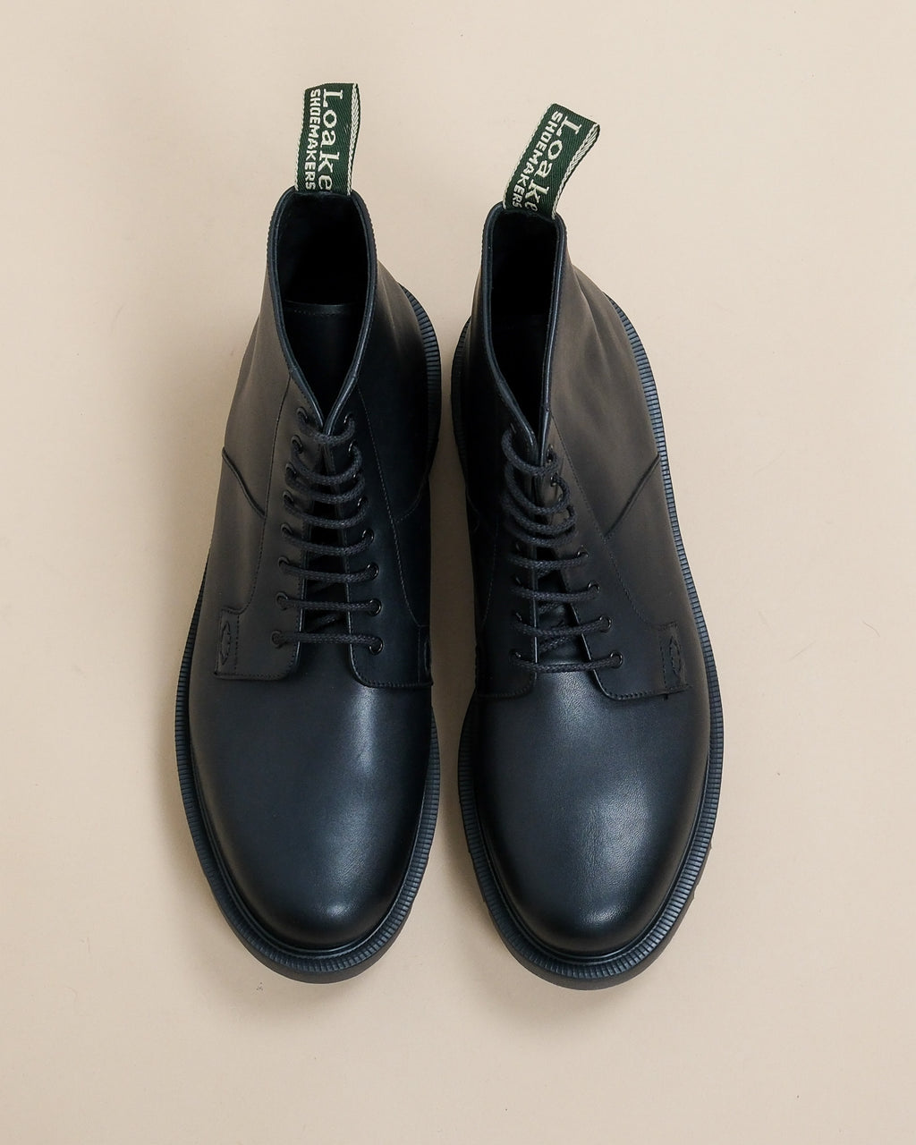 Black Leather Lace-Up Derby Boots