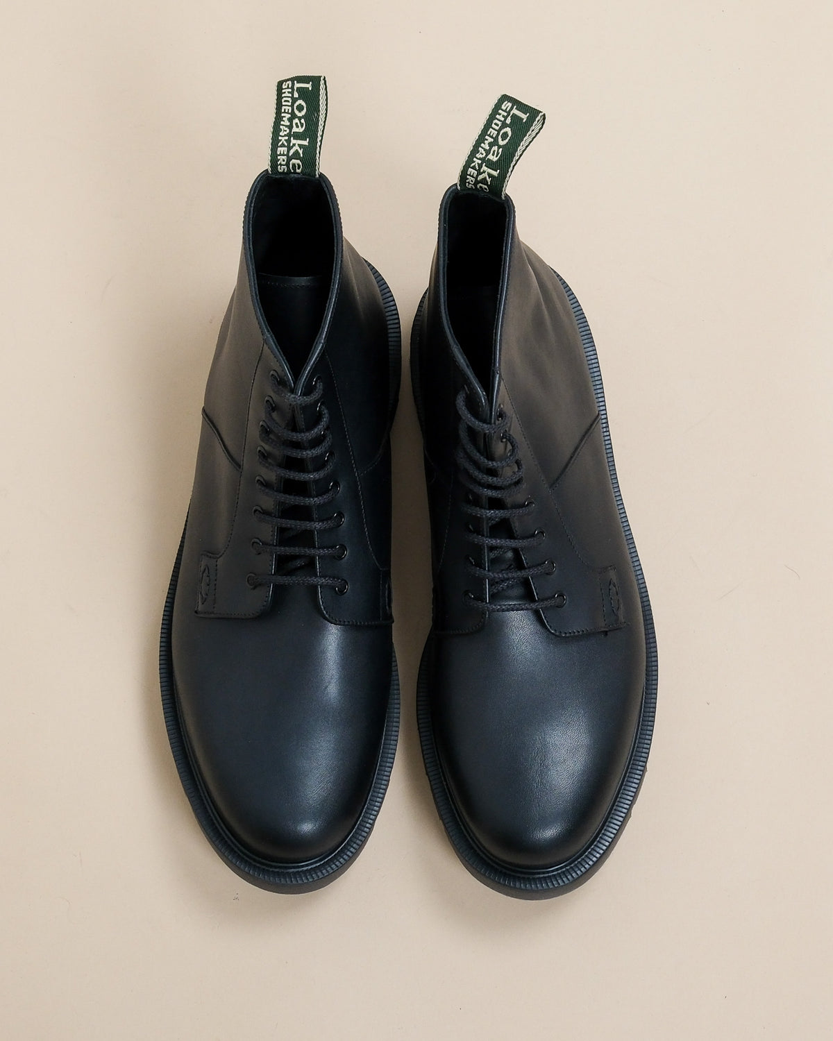 Black Leather Lace-Up Derby Boots