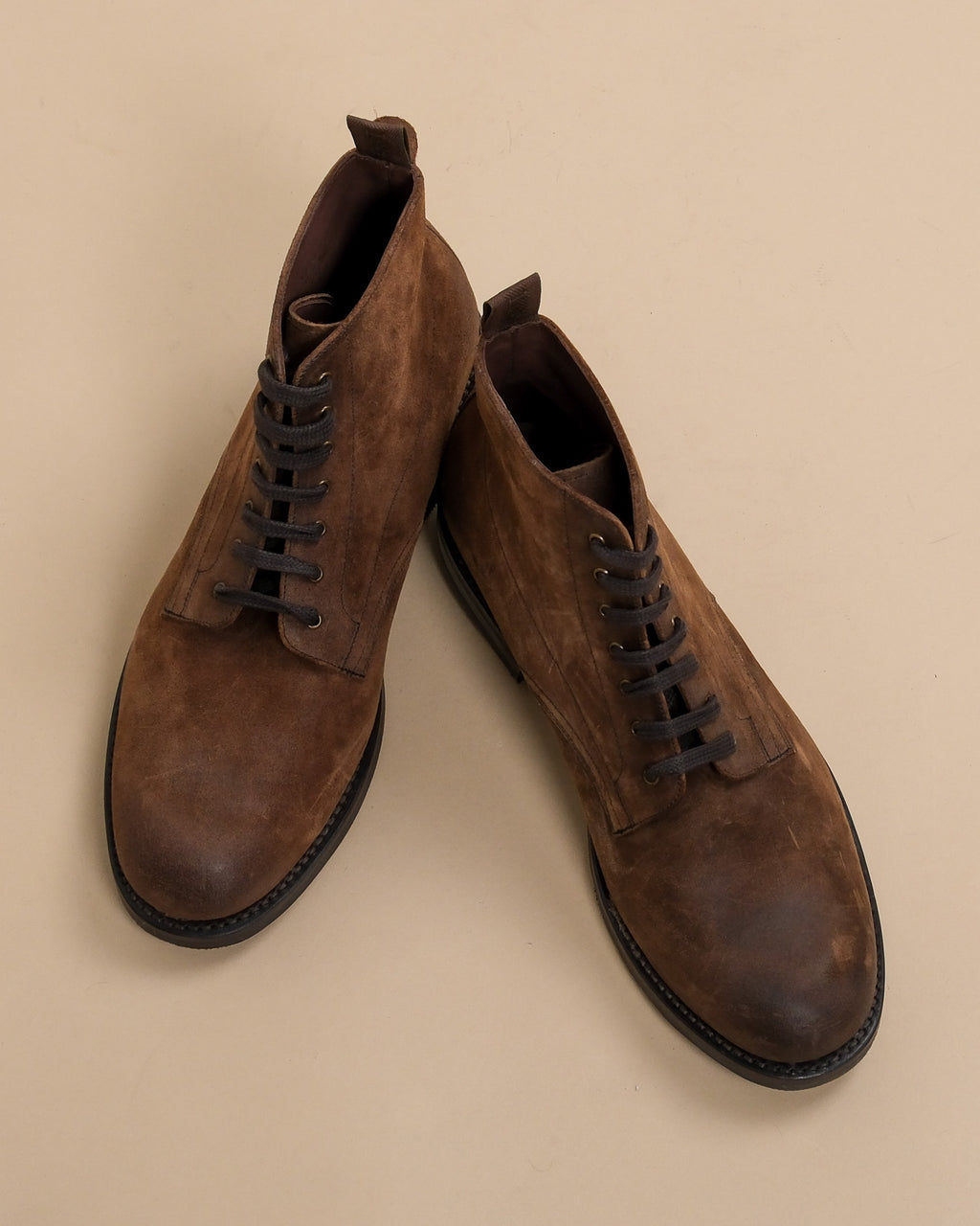 Brown Nubuck Derby Boots