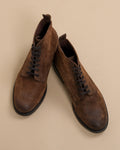 Brown Nubuck Derby Boots