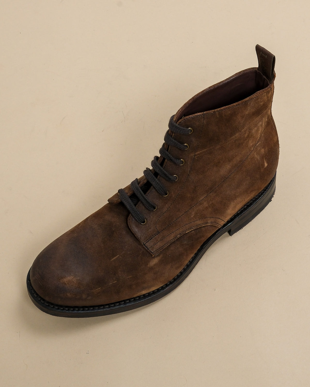 Brown Nubuck Derby Boots