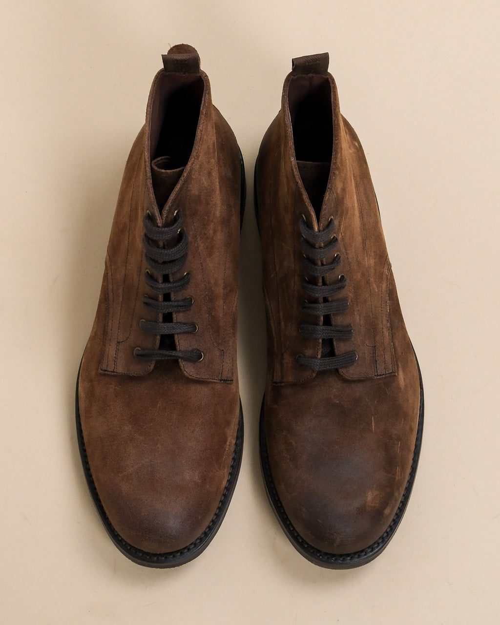 Brown Nubuck Derby Boots