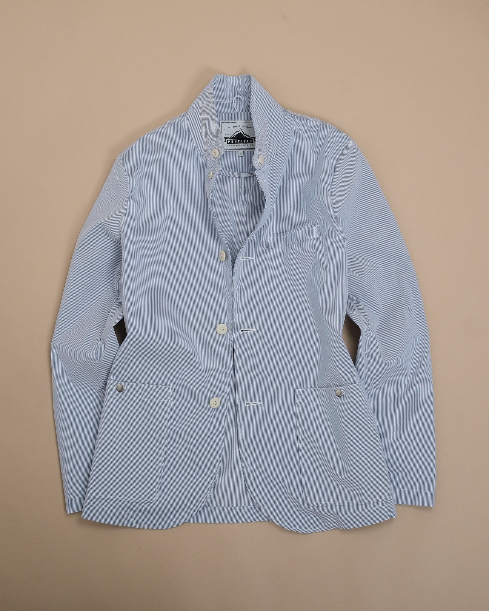 Blue/White Pinstripe Cotton Sports Jacket