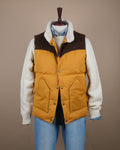 Yellow Nylon Suede Western Down Vest
