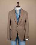Beige/Brown Houndstooth Tweed Sports Jacket