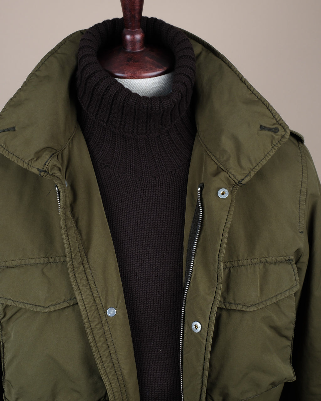 Olive Nylon Padded Field Jacket