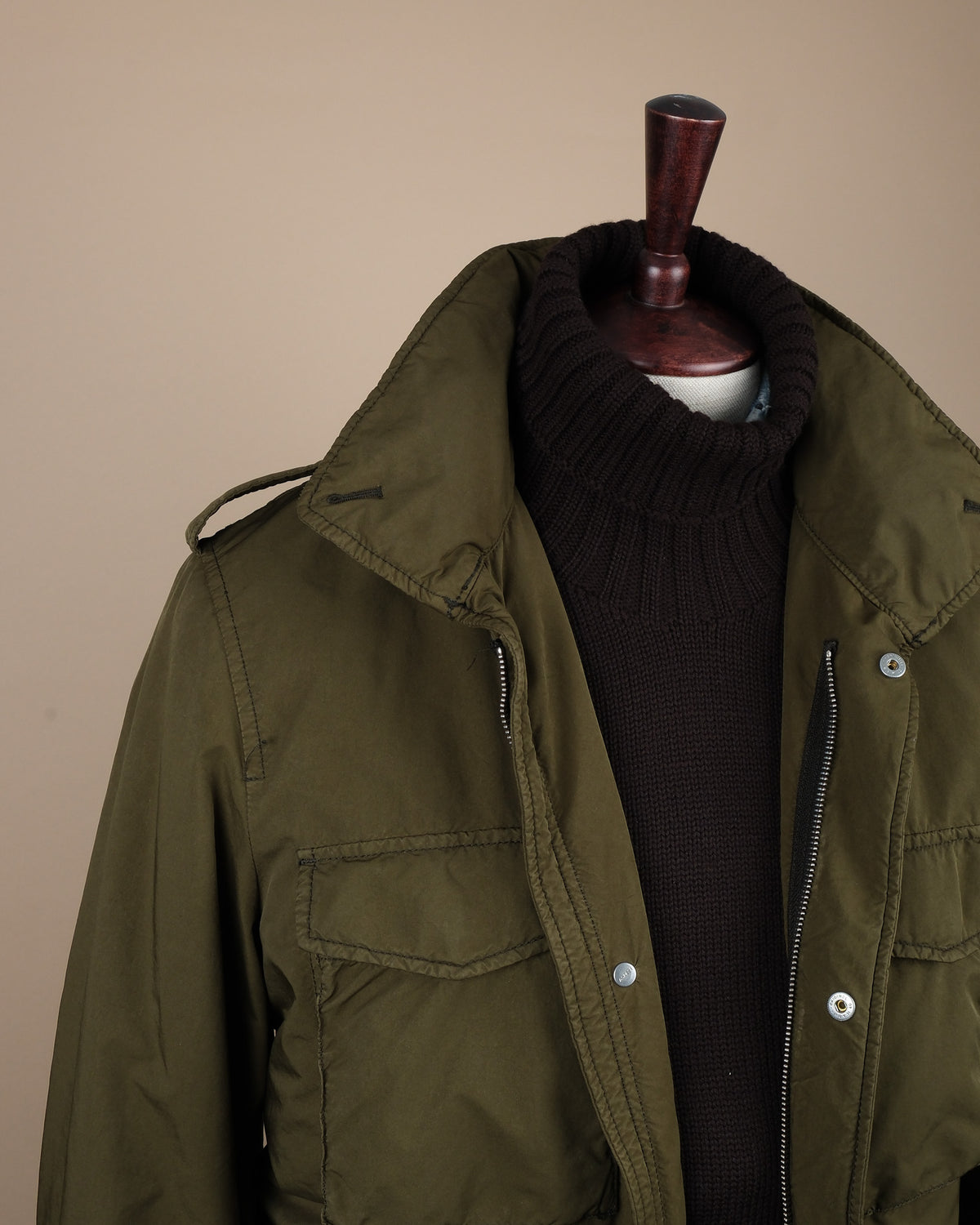Olive Nylon Padded Field Jacket