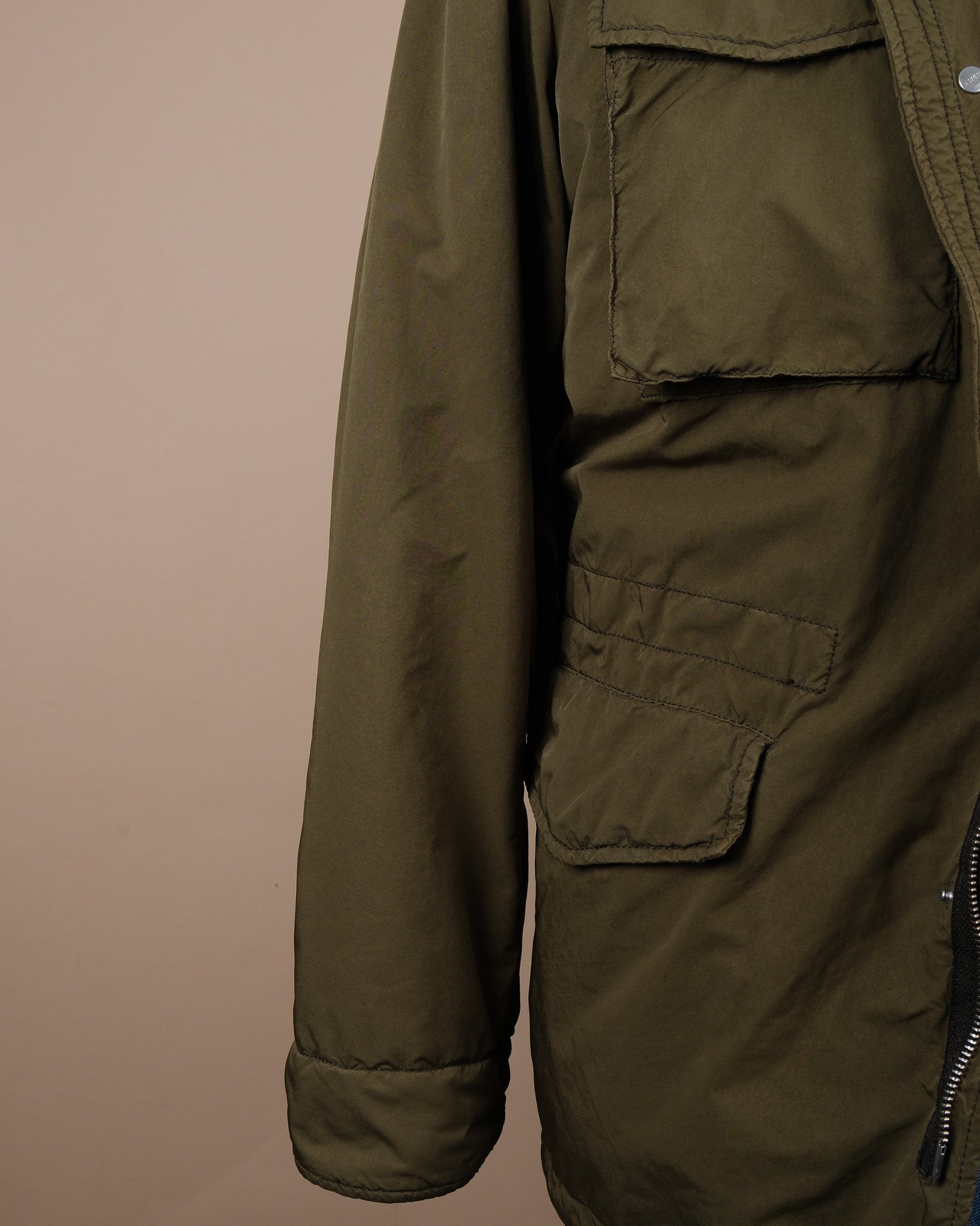 Olive Nylon Padded Field Jacket