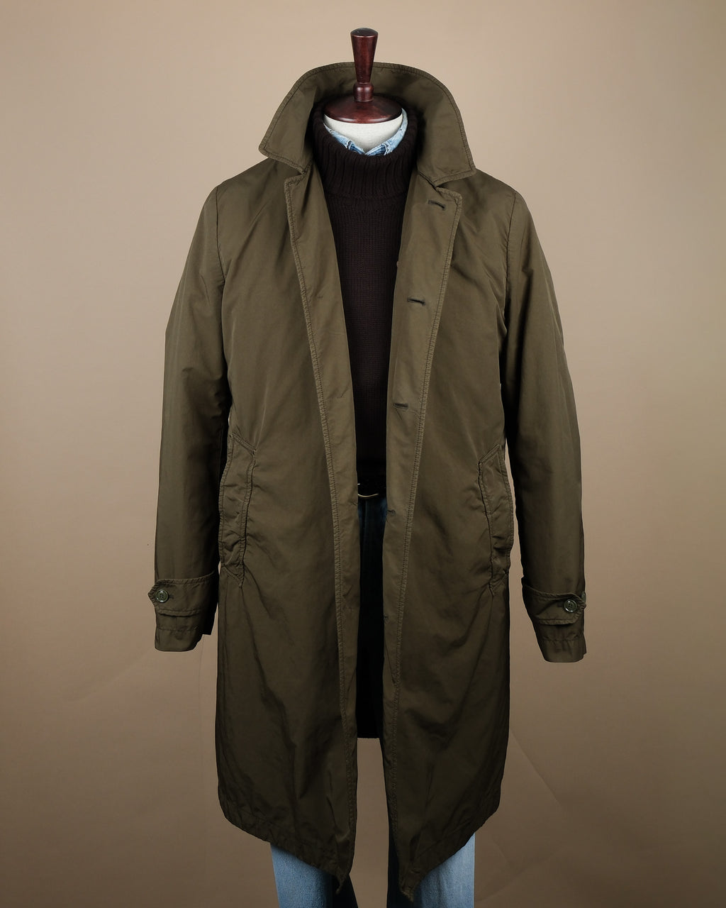 Military Green Padded Vodka Long Car Coat