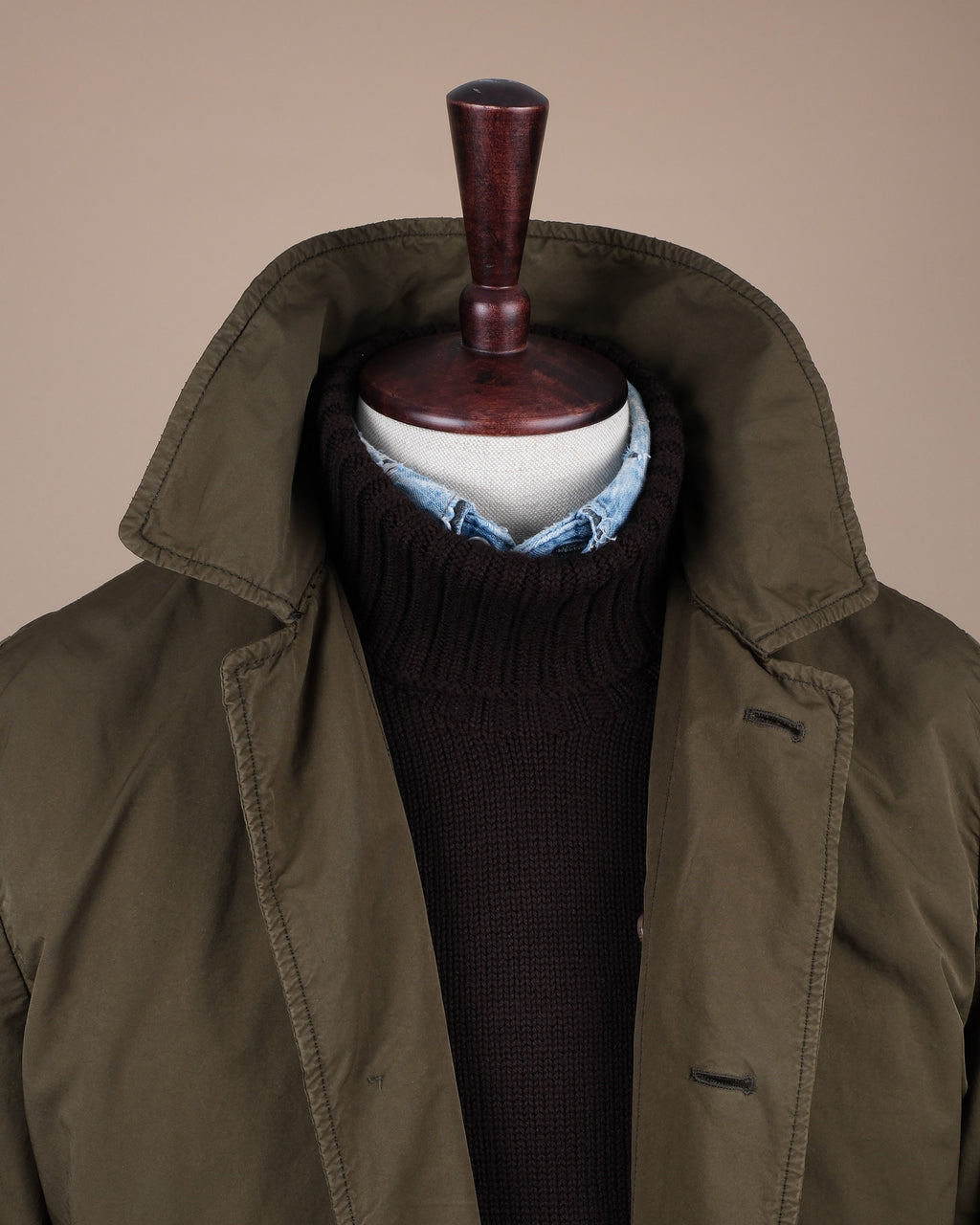 Military Green Padded Vodka Long Car Coat