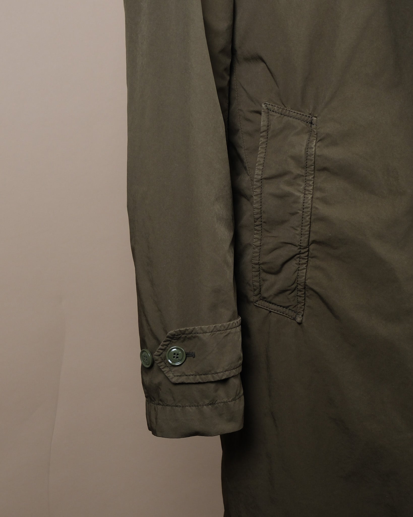 Military Green Padded Vodka Long Car Coat