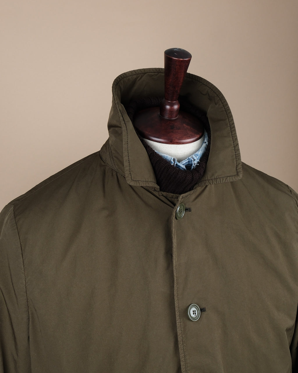Military Green Padded Vodka Long Car Coat