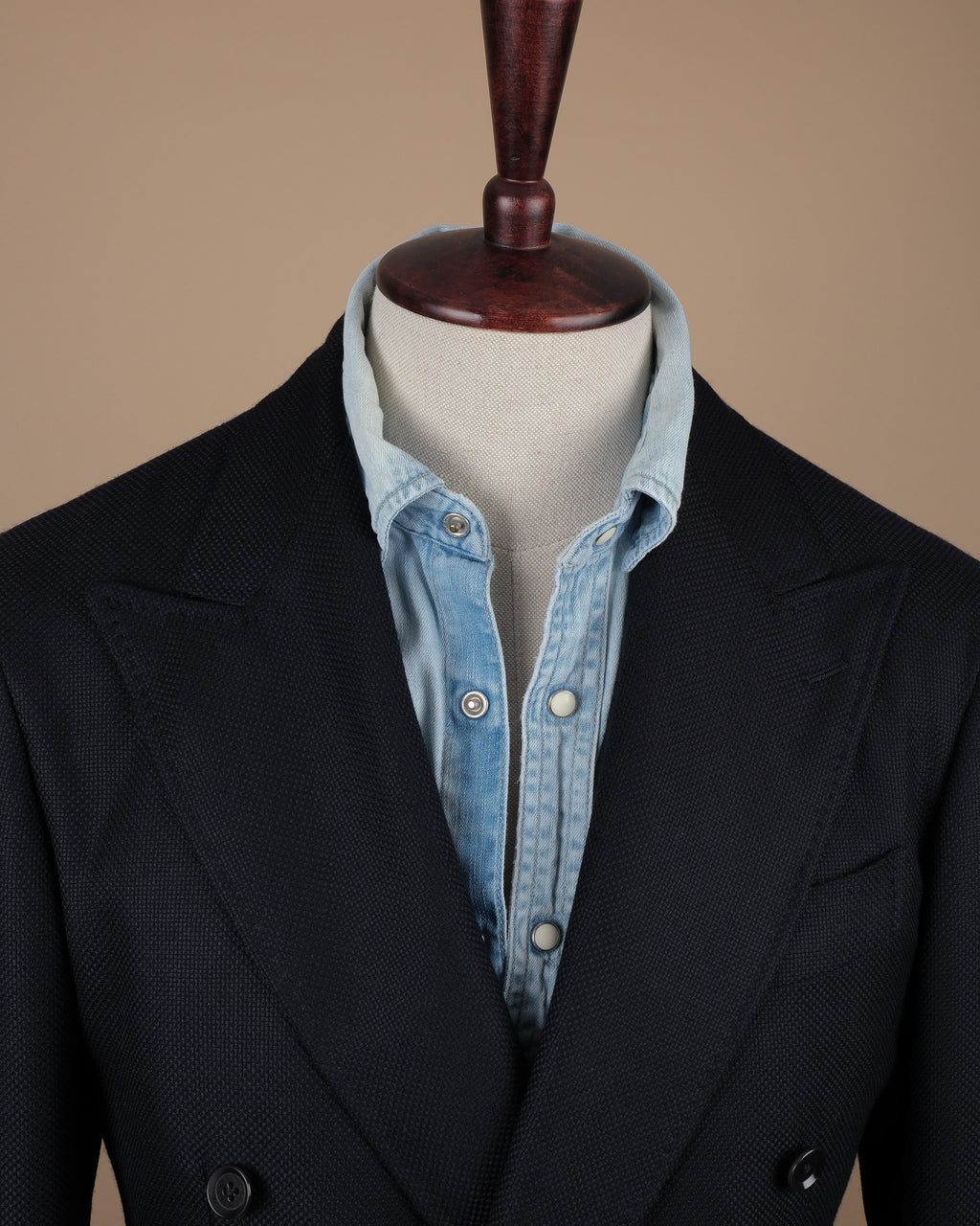 Navy Balloon Hopsack DB. Sports Jacket