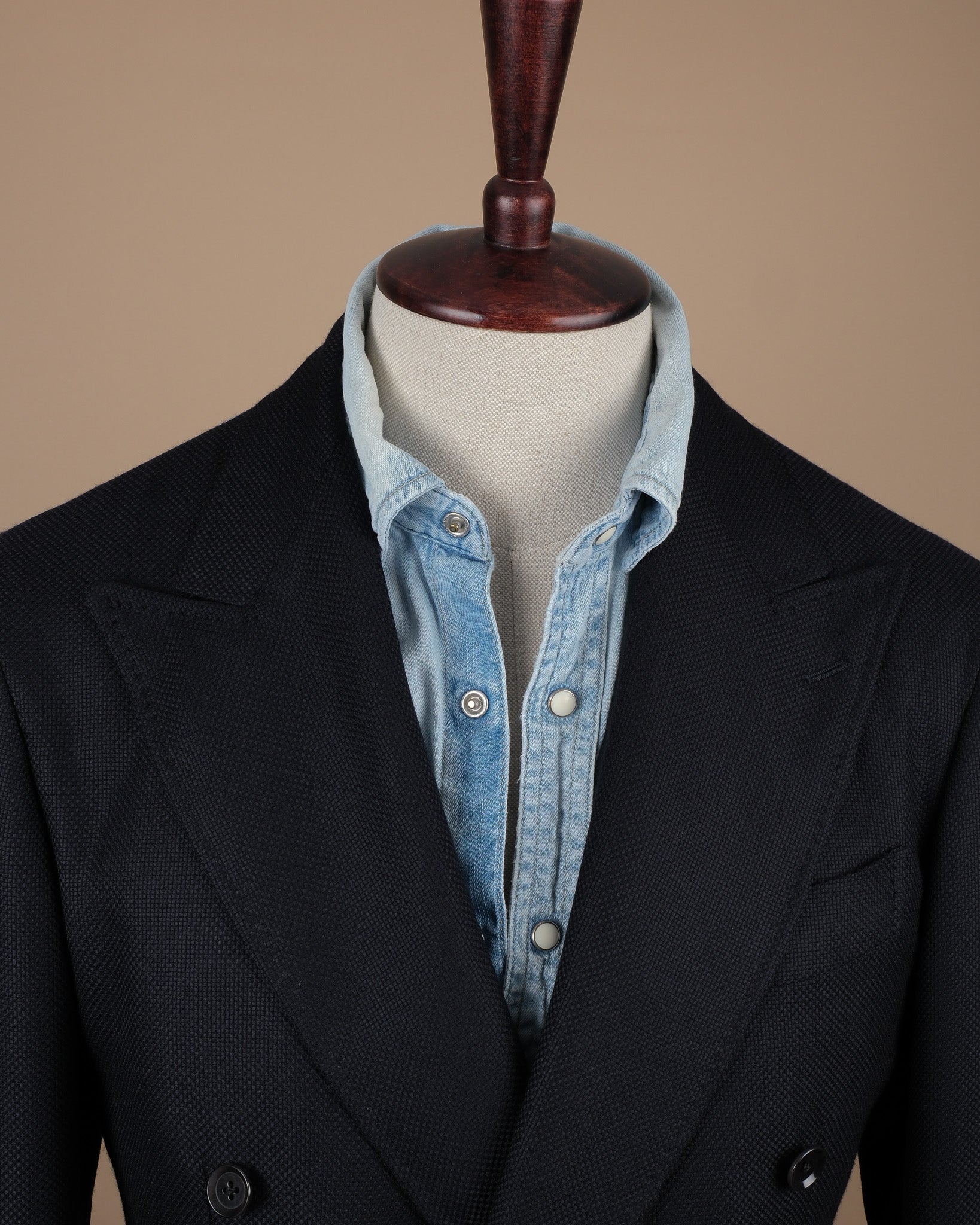 Navy Balloon Hopsack DB. Sports Jacket