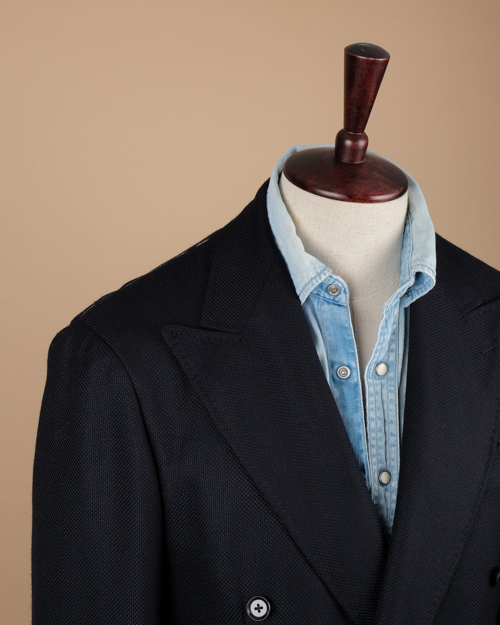 Navy Balloon Hopsack DB. Sports Jacket