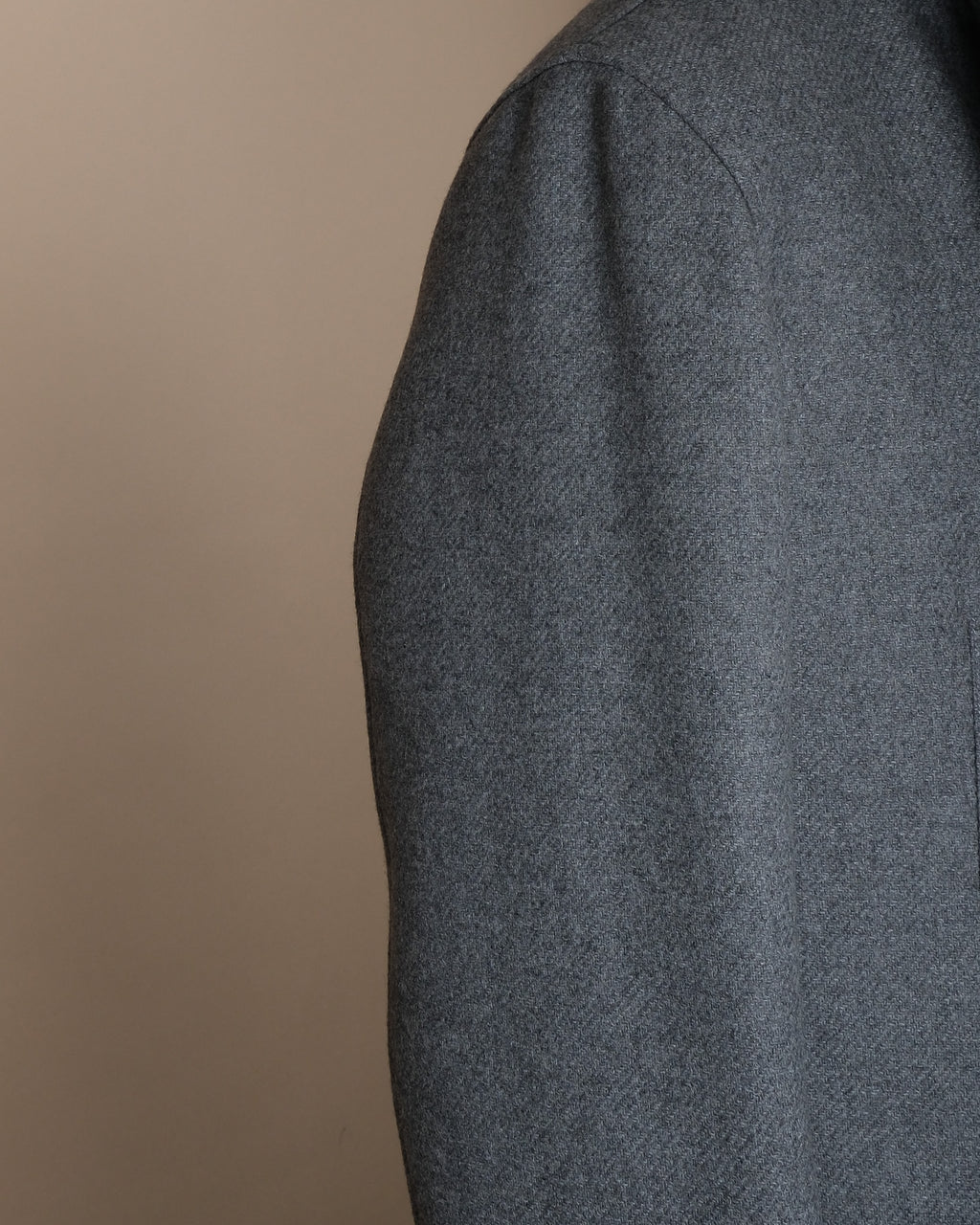 Mid Grey Panel Padded Flannel Overcoat