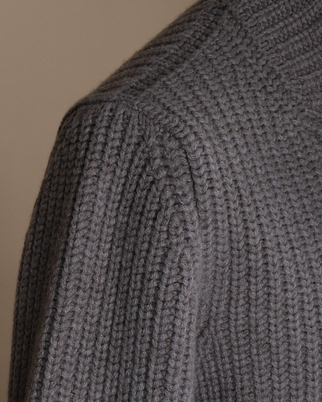 Taupe Grey Chunky Ribbed Cardigan Blazer