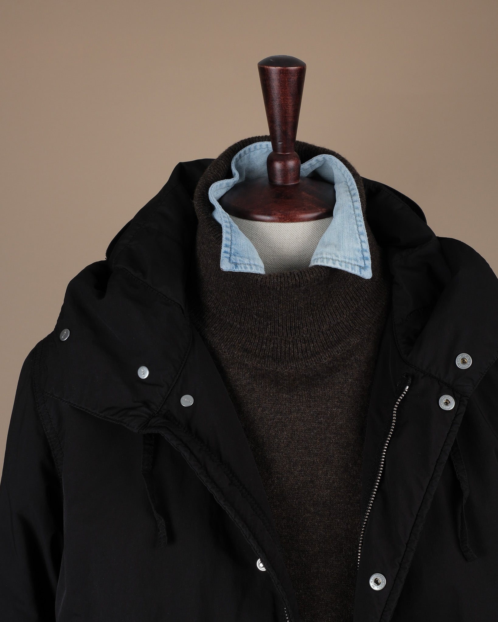 Black Technical Nylon Hooded Parka