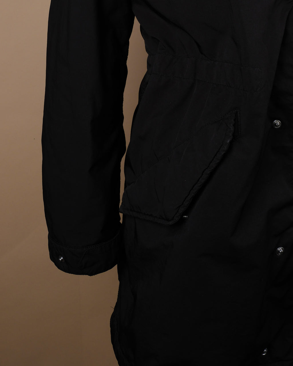 Black Technical Nylon Hooded Parka