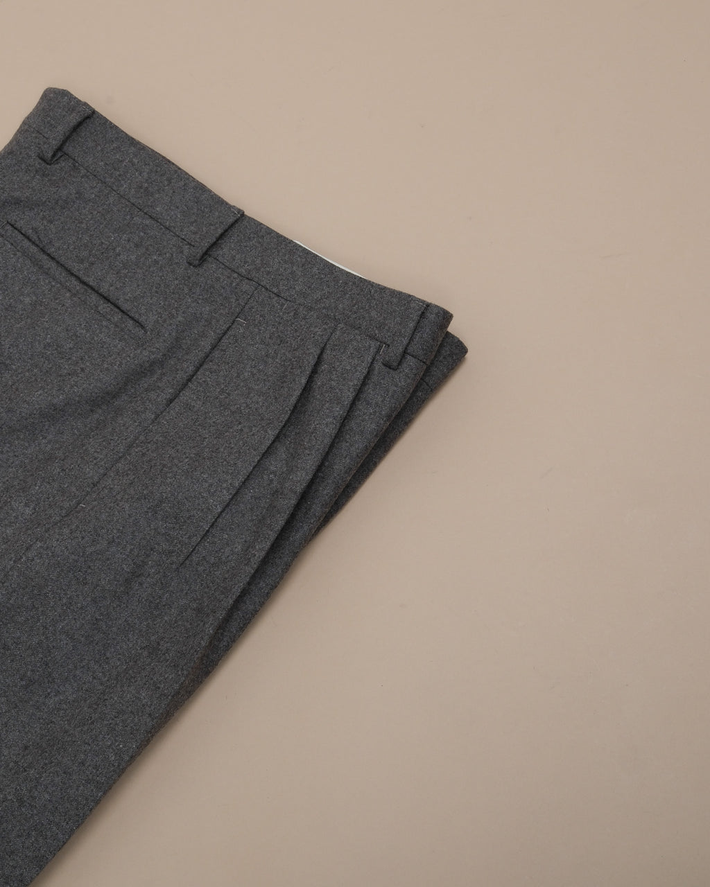 Mole Wollen Flannel High-Rise Pleated Trousers