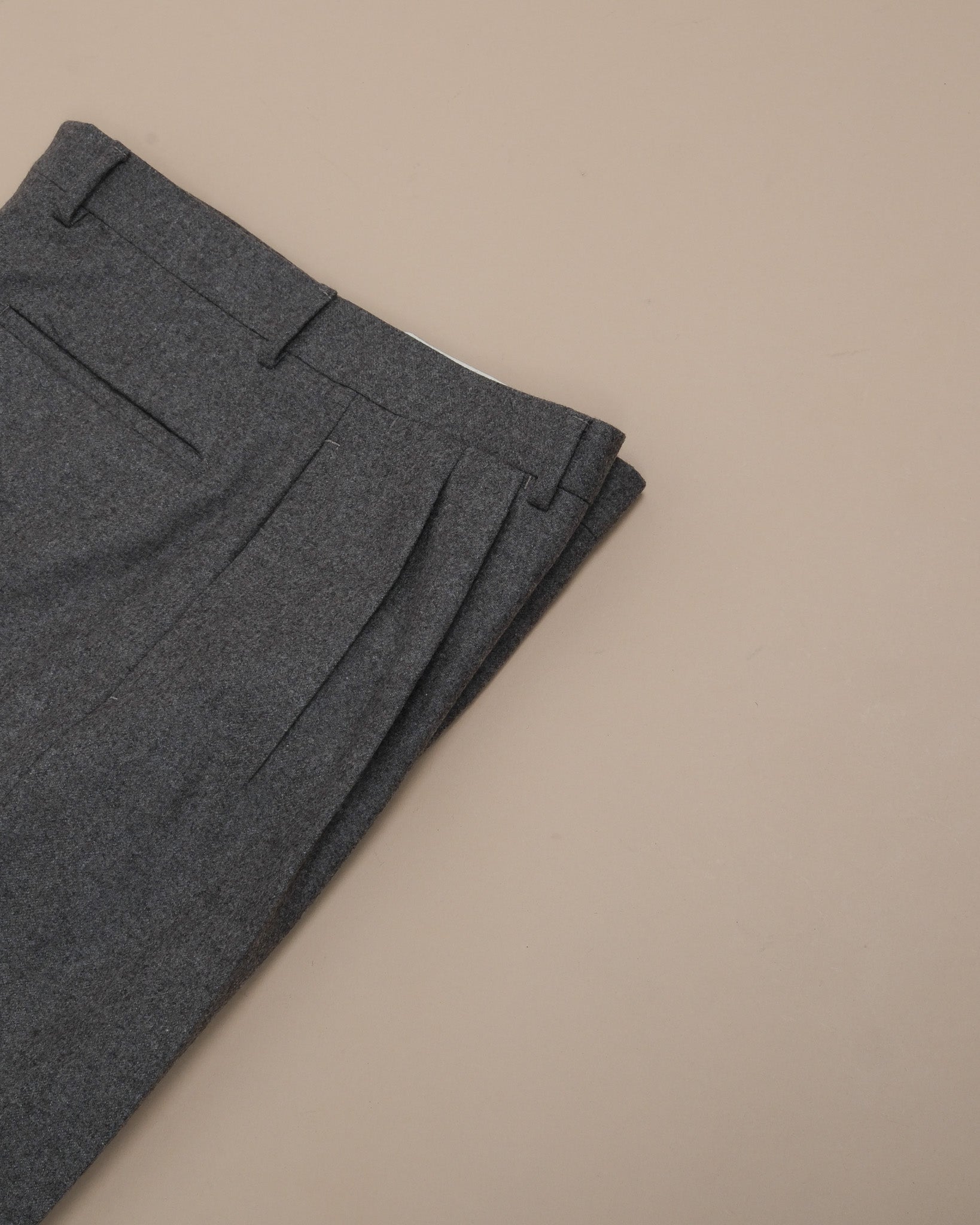 Mole Wollen Flannel High-Rise Pleated Trousers