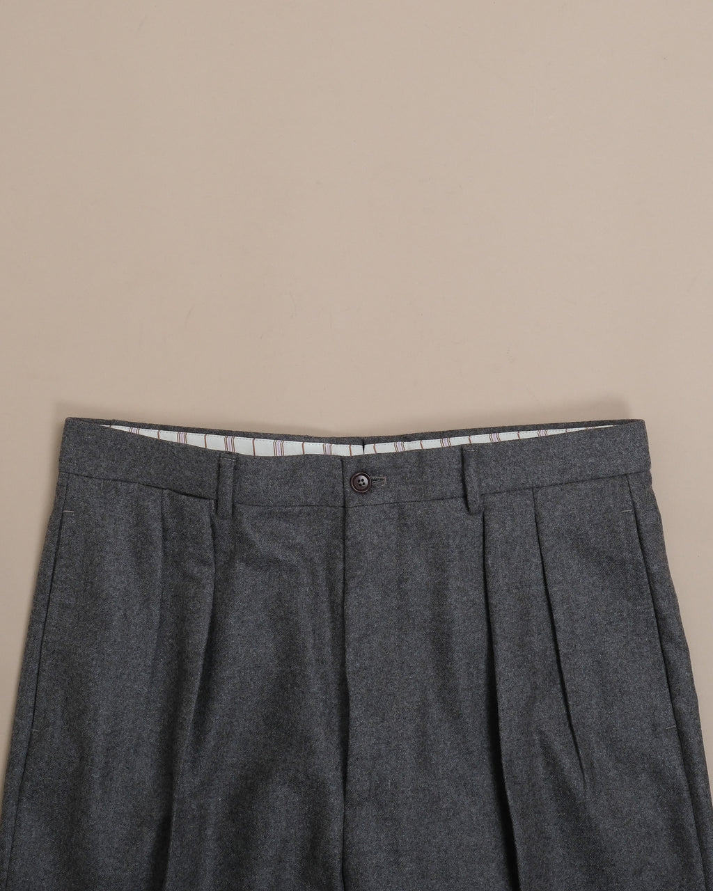 Mole Wollen Flannel High-Rise Pleated Trousers