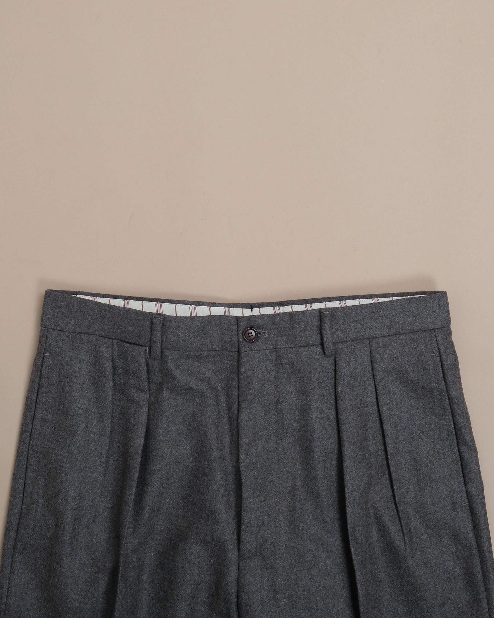 Mole Wollen Flannel High-Rise Pleated Trousers