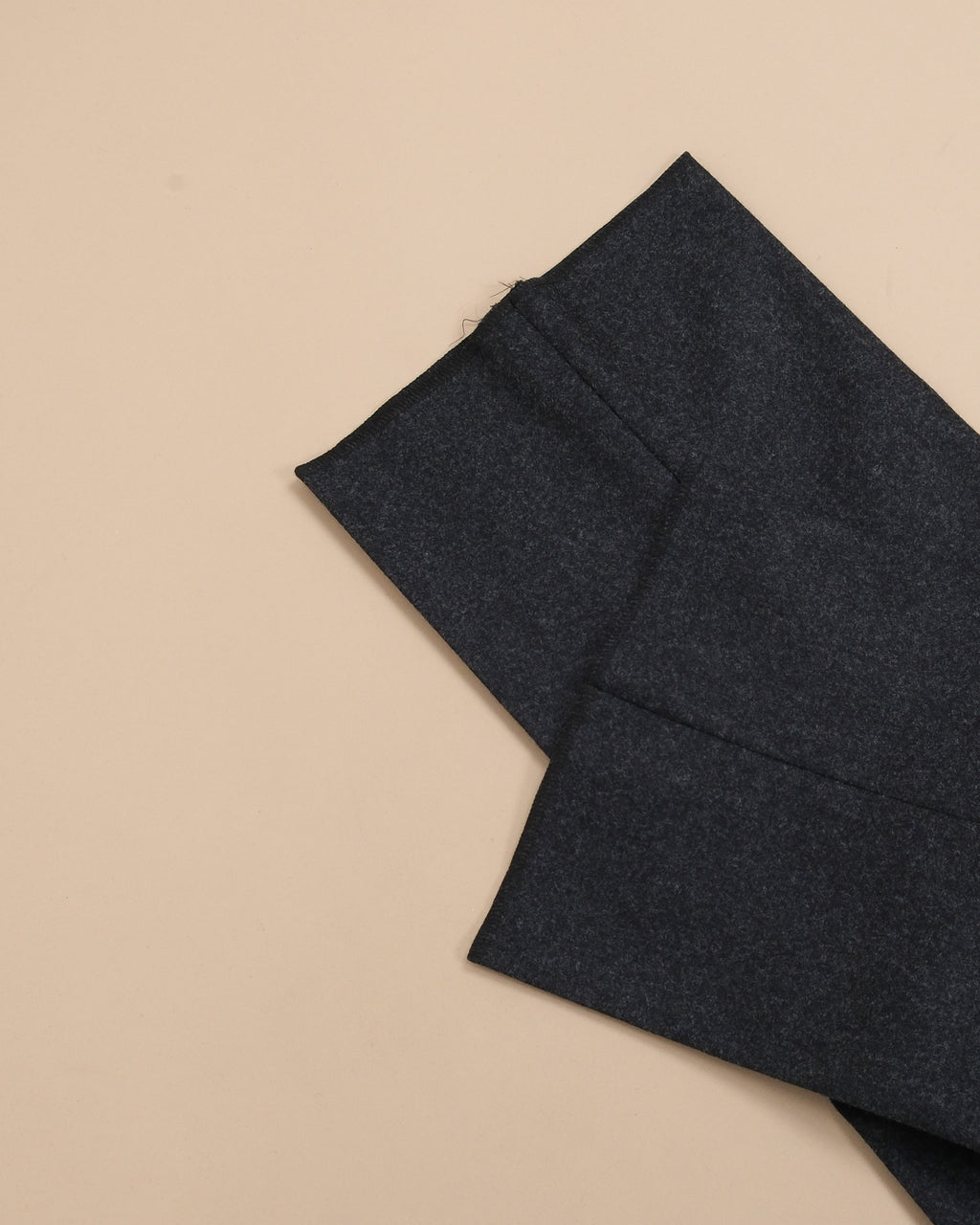 Charcoal Woollen Flannel High-Rise Pleated Trousers