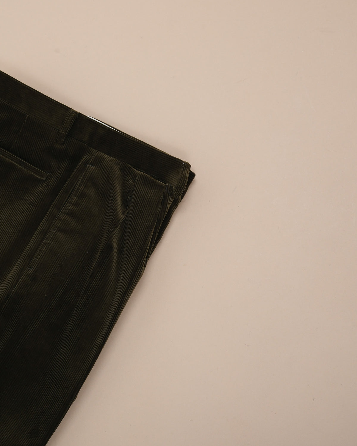 Dark Forest Coruroy High-Rise Pleated Trousers