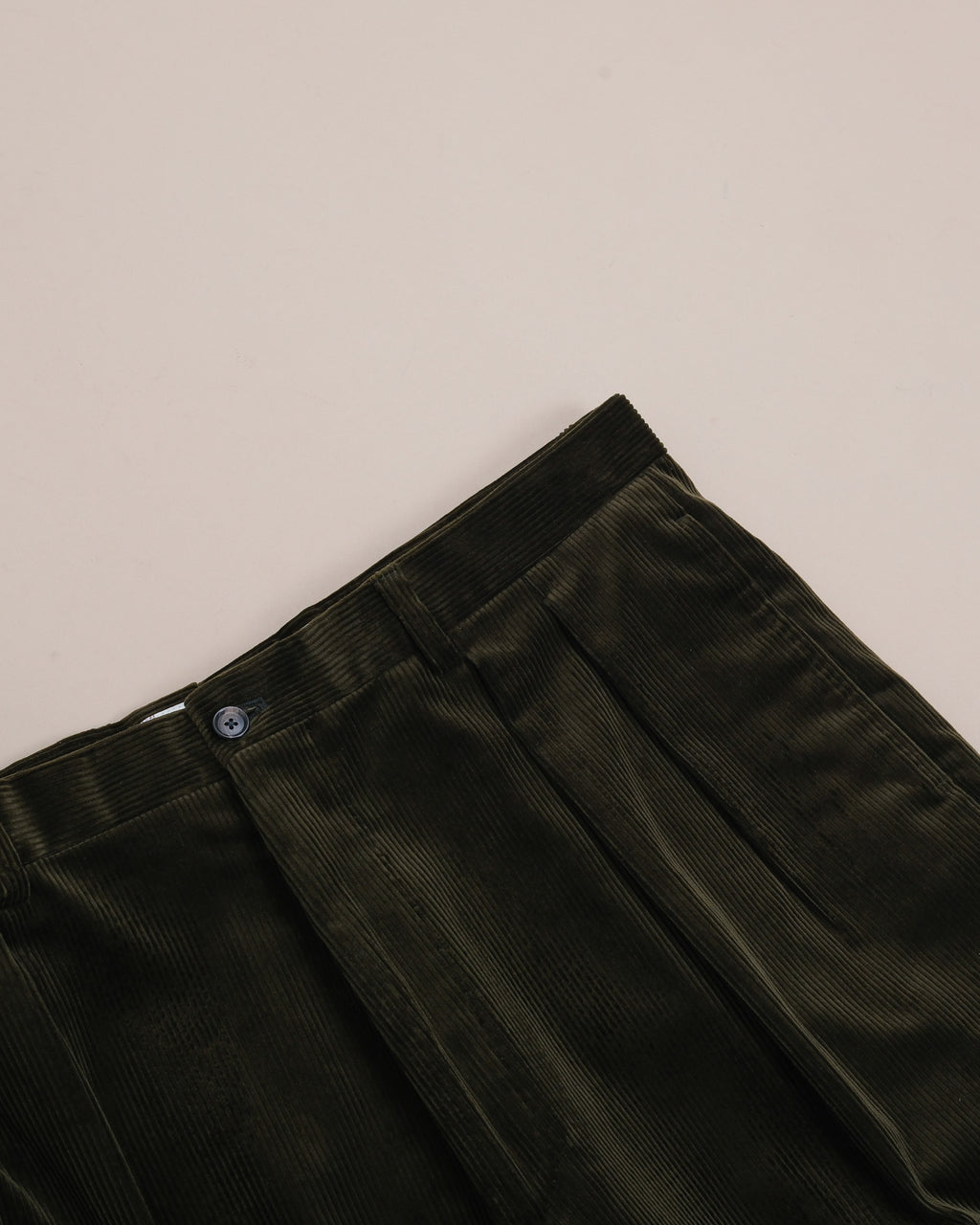 Dark Forest Coruroy High-Rise Pleated Trousers