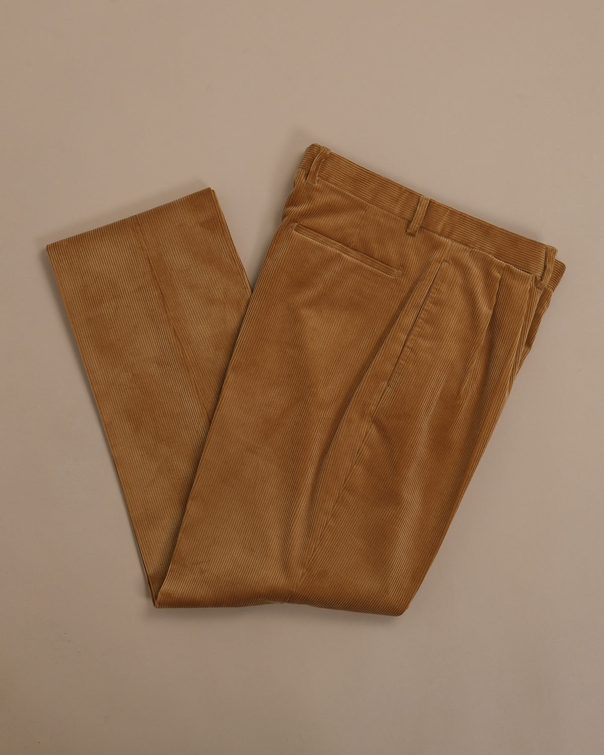 Tawny Corduroy High-Rise Pleated Trousers