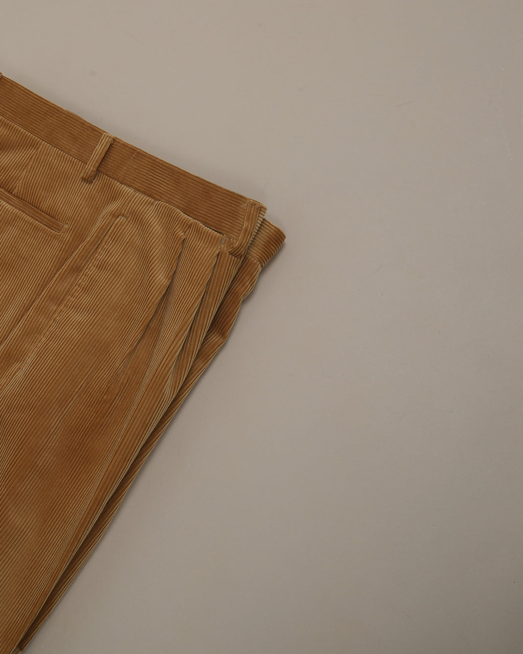 Tawny Corduroy High-Rise Pleated Trousers