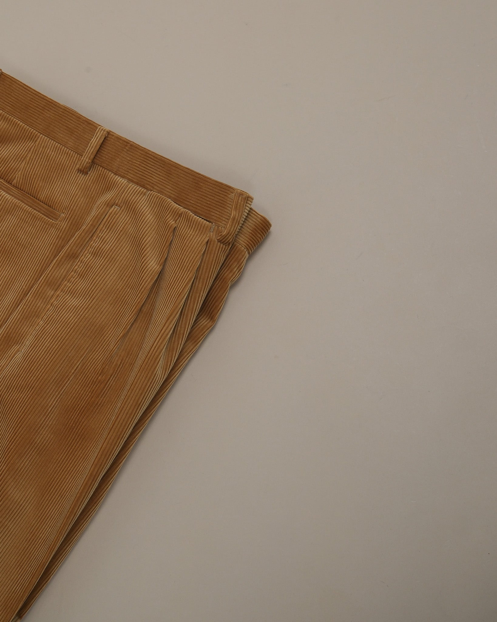 Tawny Corduroy High-Rise Pleated Trousers