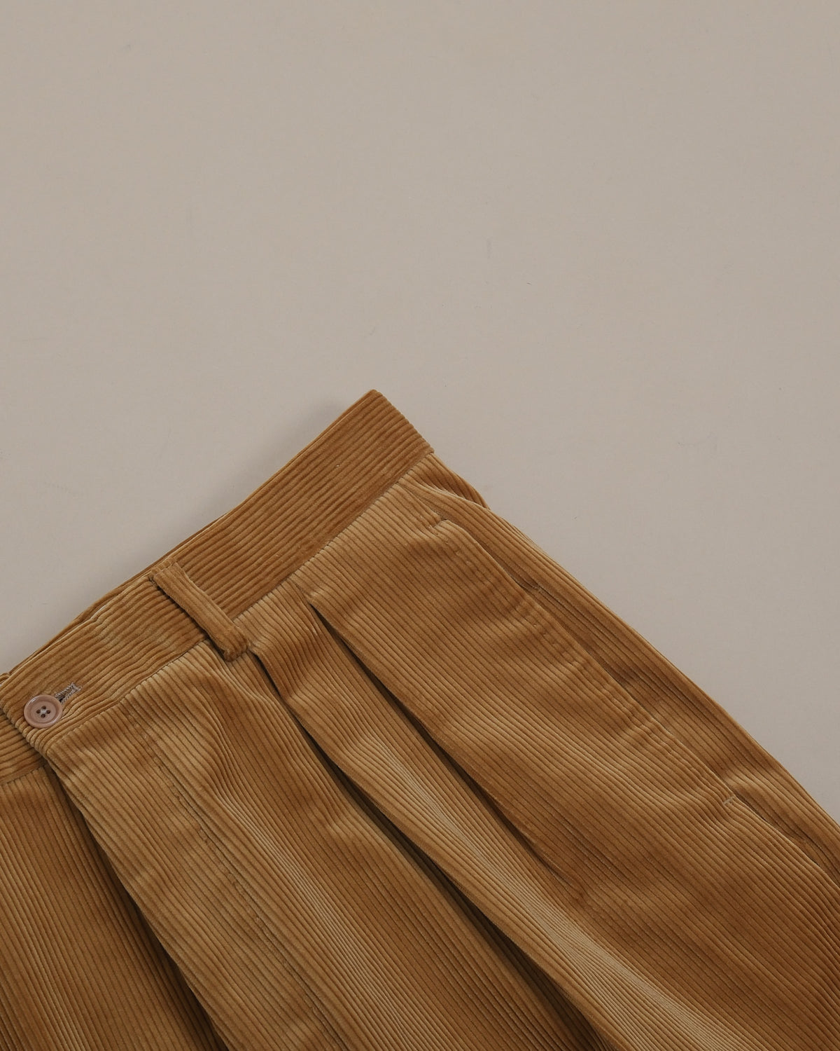 Tawny Corduroy High-Rise Pleated Trousers
