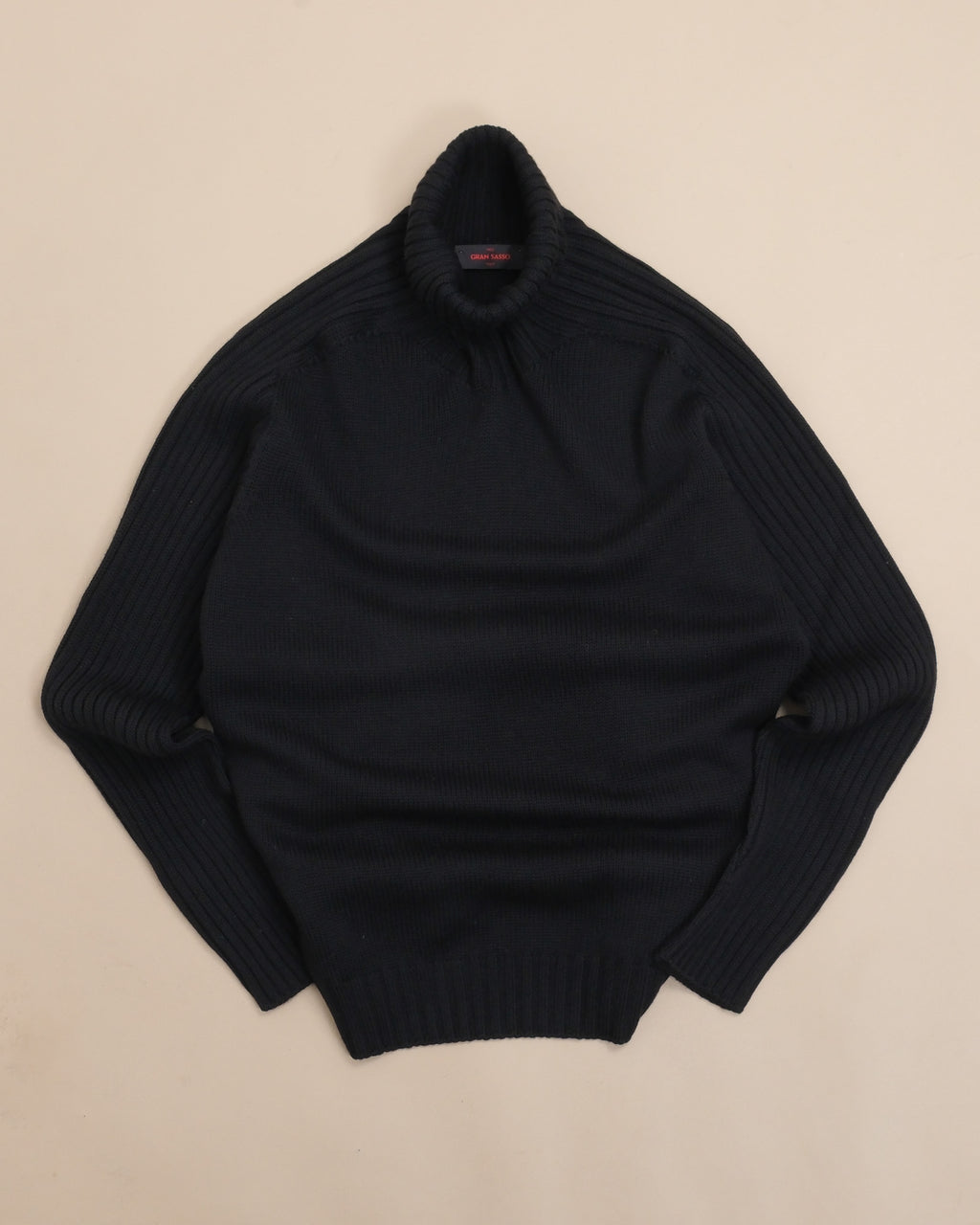 Black Rain Wool Rib Rollneck