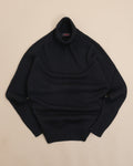 Black Rain Wool Rib Rollneck