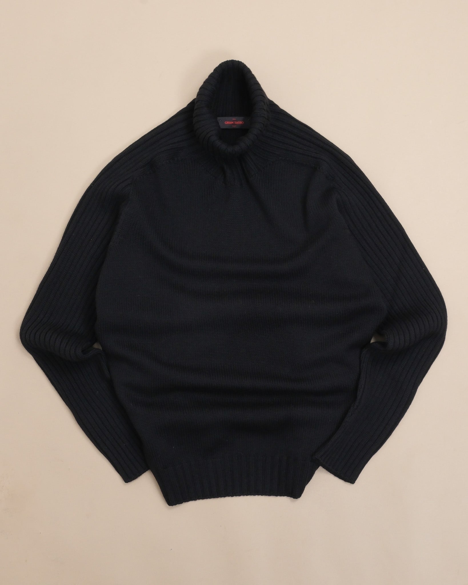 Black Rain Wool Rib Rollneck