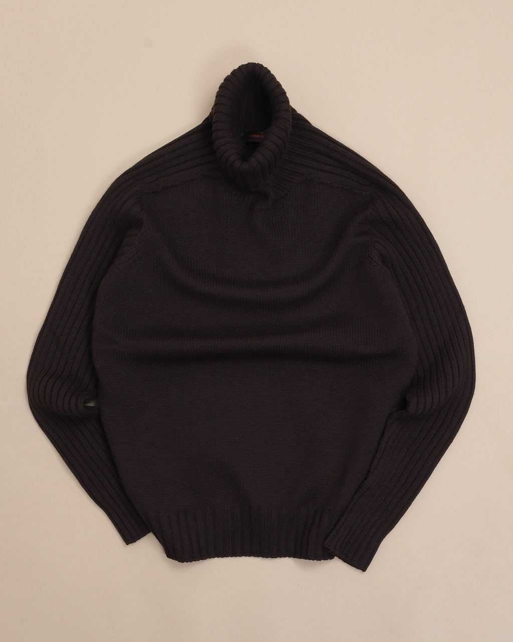 Dark Brown Rain Wool Rollneck