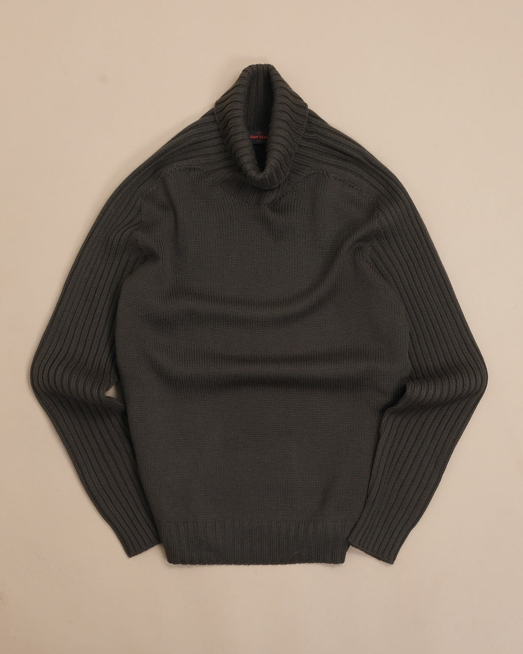 Military Green Rain Wool Rollneck