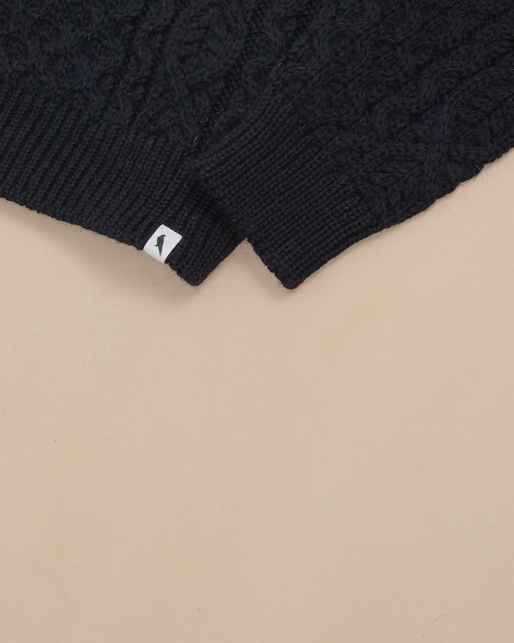 Navy Heavy Merino Wool Hudson Aran Jumper