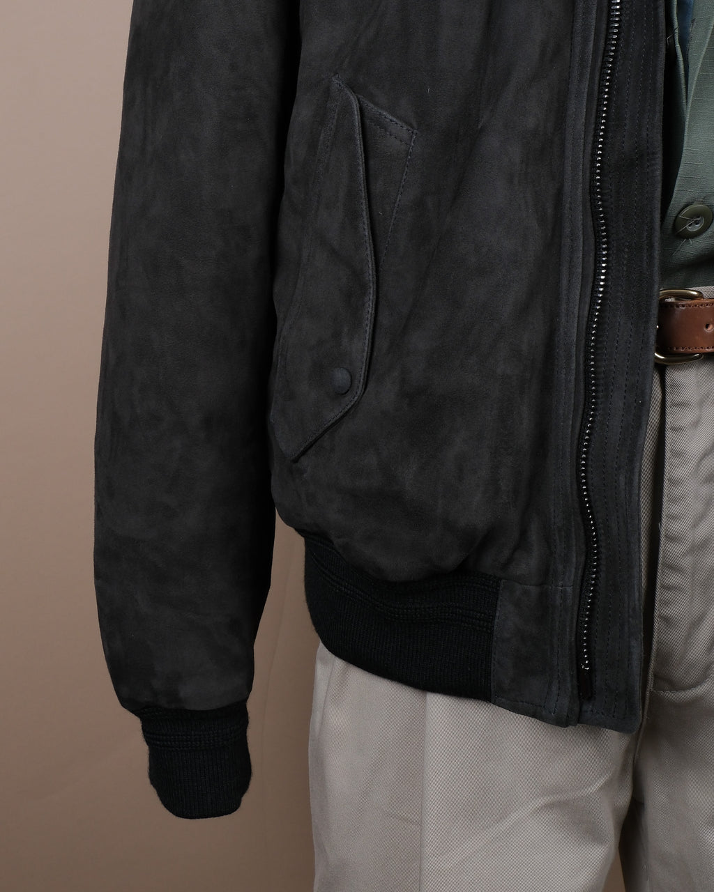 Liquirizia Goat Suede Flight Jacket